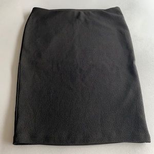 Black midi pencil textured skirt
